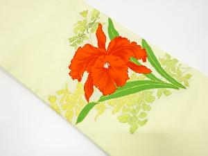 蘭模様織り出し名古屋帯